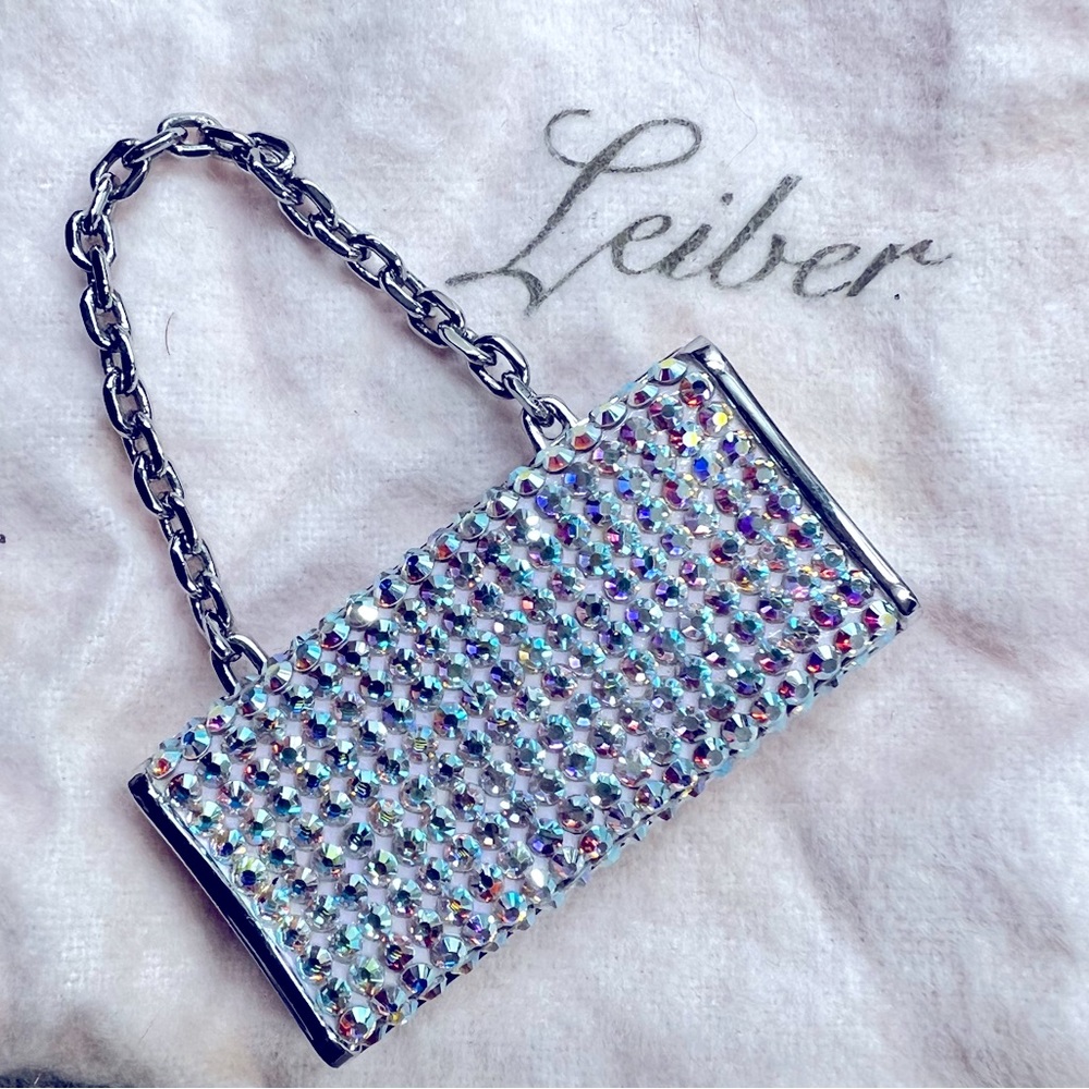 Judith Leiber RARE Crystal Minaudière Solid Perfume Purse / Compact